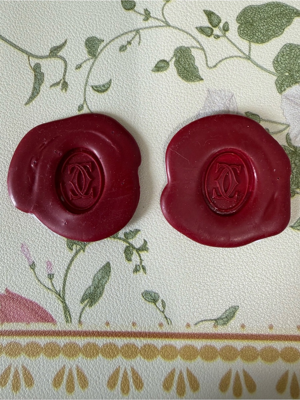 Cartier Burgundy Original Wax Seals - Pair